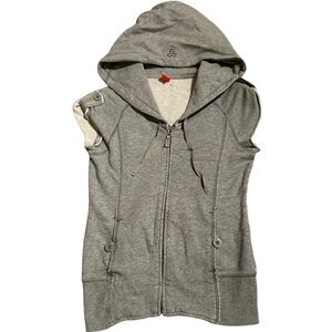TNA Gray Sleeveless Hoodie Sweater